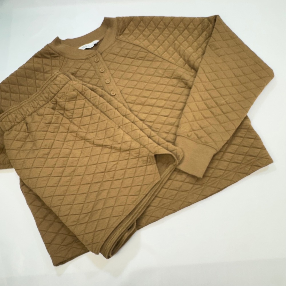 DSG Quilted Henley Sweatshirt & Shorts W's M/L Brown DAW23415